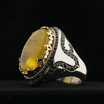 Citrine Stone Silver Ring (13)