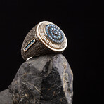 Micro Blue Stones Topaz Silver Ring (9)