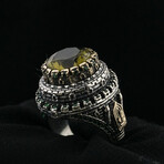 Yellow Citrine Stones Silver Ring (10)