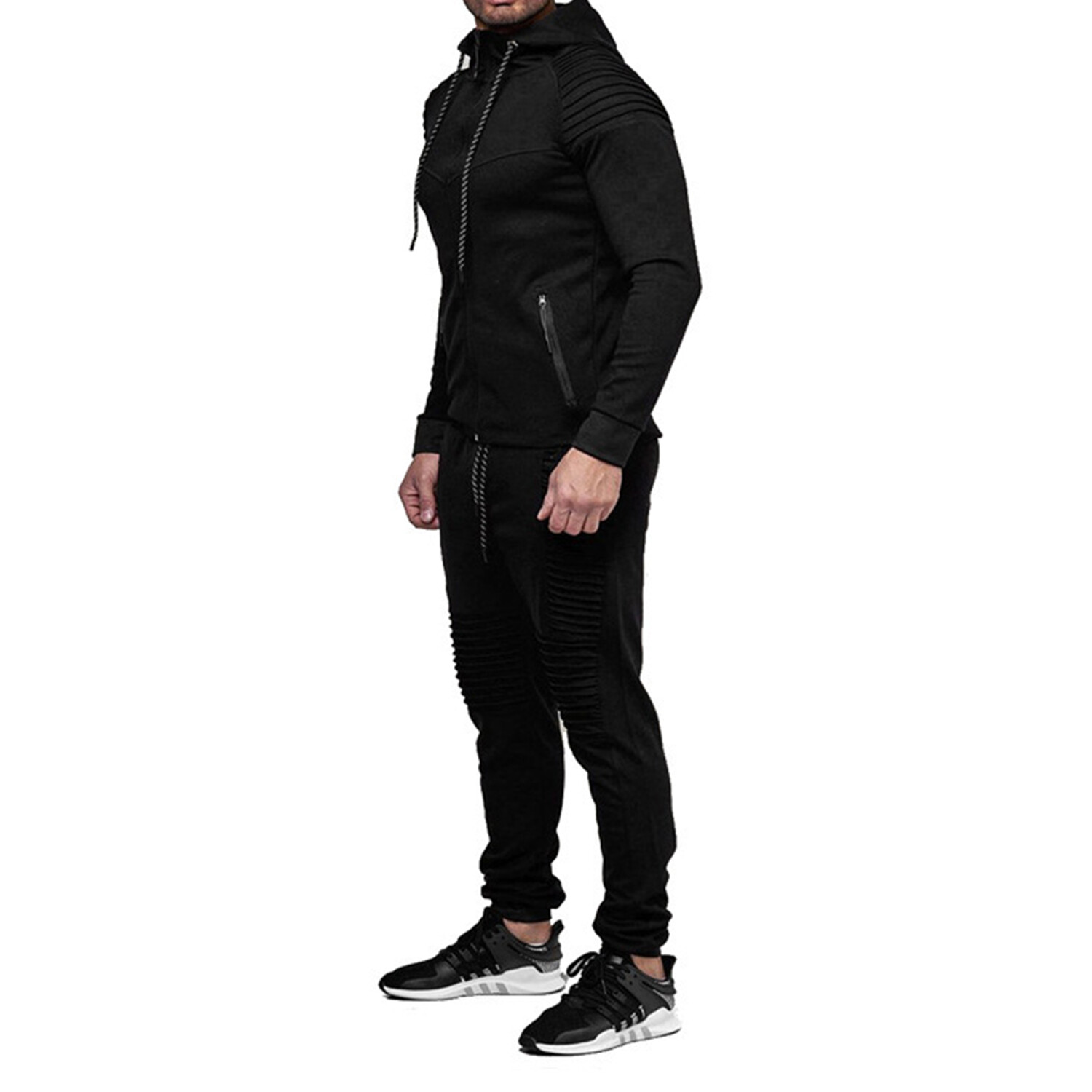 Men's Ribbed Track Suit // Black (XS) - Celino Track Suits - Touch of ...