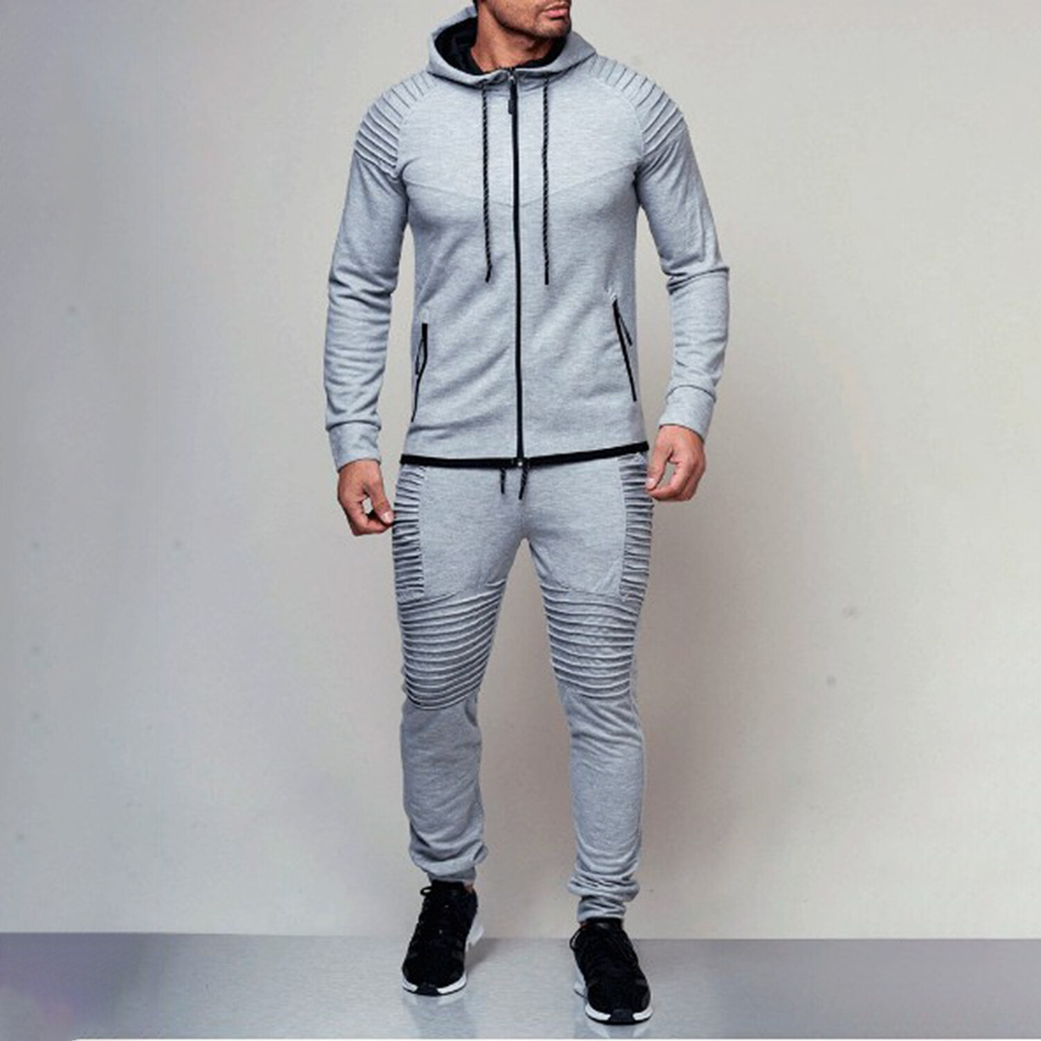 Men's Ribbed Track Suit // Light Gray (XS) - Celino Track Suits - Touch ...