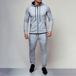 Men's Ribbed Track Suit // Light Gray (3XL)