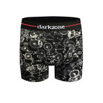 Bicycle Patterned Cotton Boxer // Black + White (S)