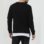 Men's Split Hem Sweatshirt // Black  (M)