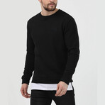 Men's Split Hem Sweatshirt // Black  (XL)