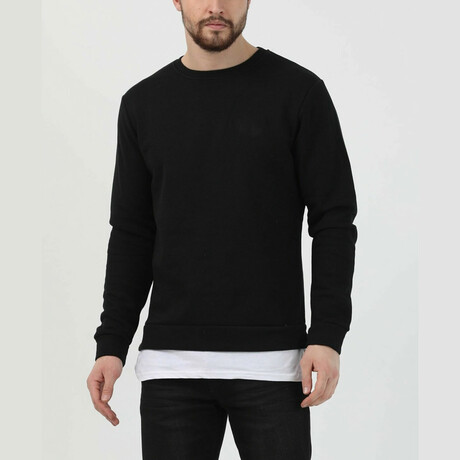 Men's Split Hem Sweatshirt // Black  (XS)