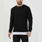 Men's Split Hem Sweatshirt // Black  (L)