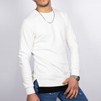 Men's Split Hem Sweatshirt // White  (M)