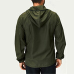 Balboa Half-Zip Pullover Raincoat // Olive Green (M)