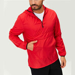 Balboa Half-Zip Pullover Raincoat // Red (L)