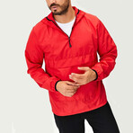 Balboa Half-Zip Pullover Raincoat // Red (S)