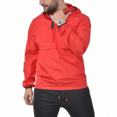 Kody Half-Zip Pullover Raincoat // Red (S)