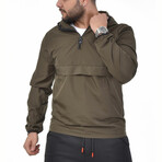 Kody Half-Zip Pullover Raincoat // Olive (M)