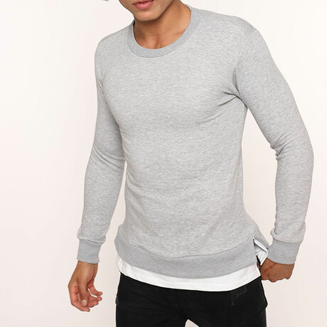 Men's Split Hem Sweatshirt // Gray // Style 3 (XS)