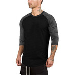 Long Sleeve Baseball Shirt // Black & Gray (S)