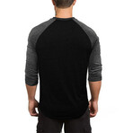 Long Sleeve Baseball Shirt // Black & Gray (XS)
