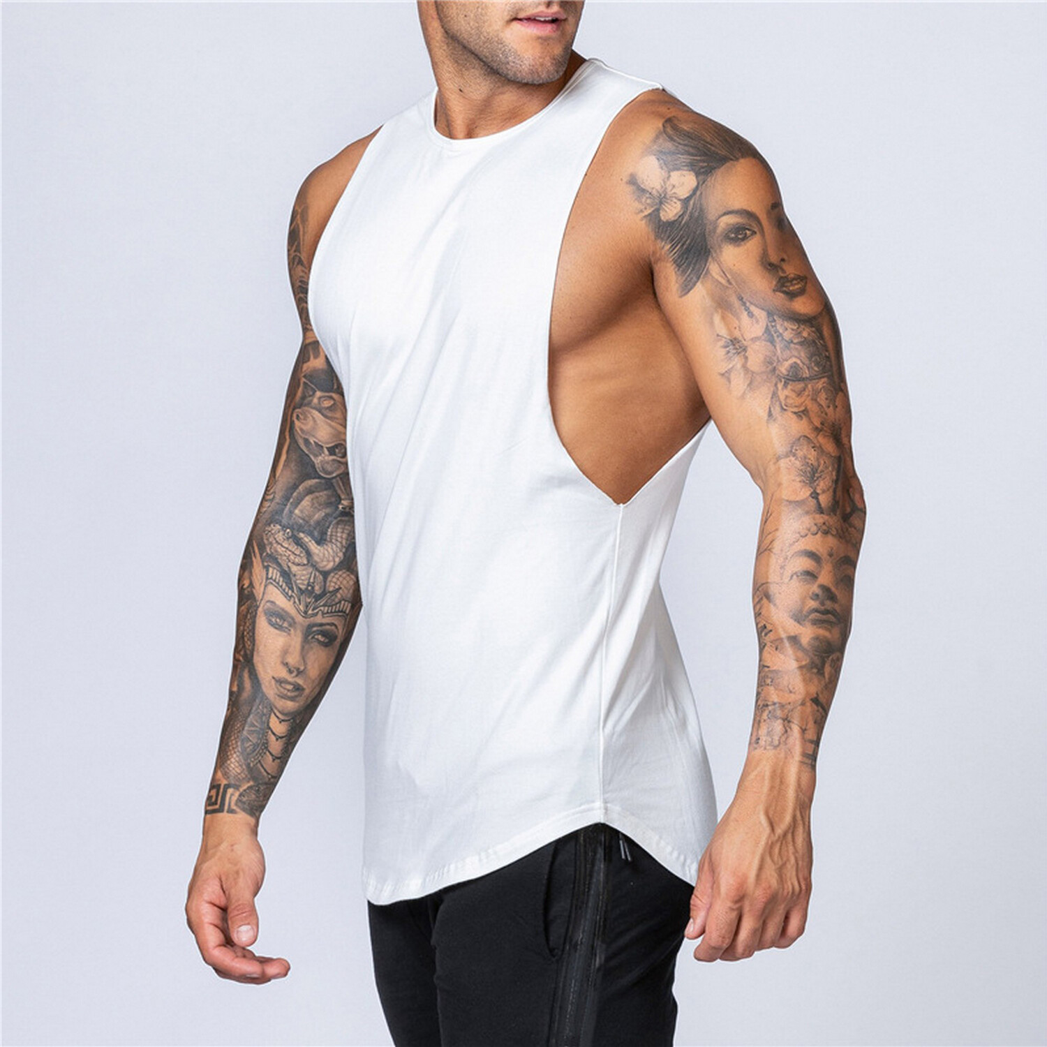 Jason Cut-Off Tank // White (XS) - Newvay Assorted Sport Shirts - Touch ...