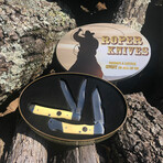 Roper Trapper // Lockback Cowboy Tin Combo // Cream Yellow Delrin