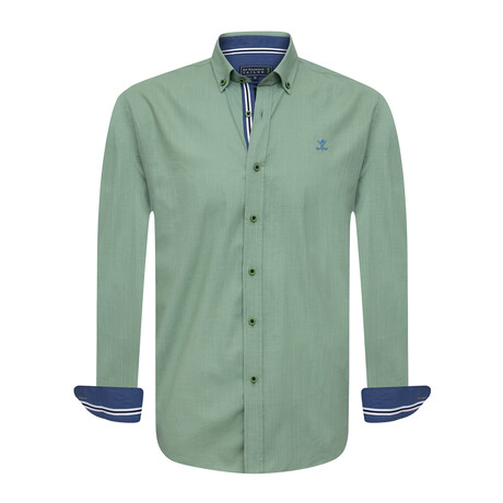 Patty Long Sleeve Button Up // Green (S)