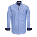 Oxen Long Sleeve Button Up // Blue (S)