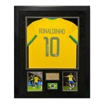 Ronaldinho // Brazil // Autographed Jersey + Framed