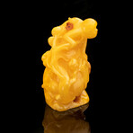 Hand-Carved Butterscotch Amber Monkey on Rock // 57.1 Grams