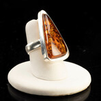 Triangular Amber Ring // Size 6.25