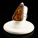 Triangular Amber Ring // Size 6.25