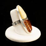 Double Amber Adjustable Ring // Size 8-10