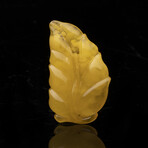 Carved Butterscotch Amber Leaf Pendant // 6.20 Grams