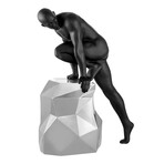 Sensuality Man Sculpture (Matte Black + Chrome)