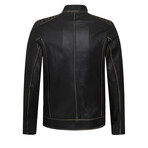 Crooked Leather Jacket // Black (L)