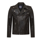 Monticello Leather Jacket // Dark Brown (S)
