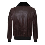 Constanza Leather Jacket // Dark Bordeaux (XL)