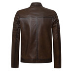 Niva Leather Jacket // Brown (S)