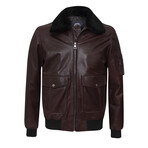 Constanza Leather Jacket // Dark Bordeaux (2XL)