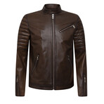 Niva Leather Jacket // Brown (L)