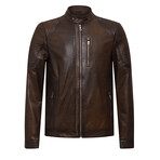 Galle Leather Jacket // Dark Brown (XL)
