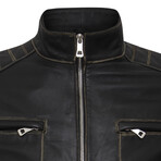 Puntagorda Leather Jacket // Black (M)
