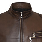 Belize Leather Jacket // Brown (XL)