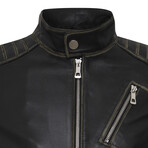 Crooked Leather Jacket // Black (3XL)