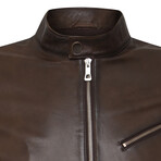 Niva Leather Jacket // Brown (XL)