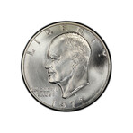 U.S. Eisenhower Silver Dollar (1971-1974,1976) // Mint State Condition // Icons of American Coinage Series // Deluxe Display Box (1971)