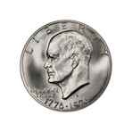 U.S. Eisenhower Silver Dollar (1971-1974,1976) // Mint State Condition // Icons of American Coinage Series // Deluxe Display Box (1971)