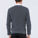 Solid Round Neck Pullover // Black Melange (XL)