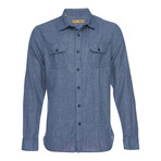 Truman Outdoor Shirt in Double Face // Blue (XS)