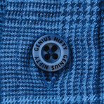 Truman Button Collar in Plaid // Blue Glen (2XL)