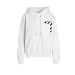 Logo Print Hoodie // White + Multicolor (M)