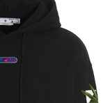Weed Arrows Print Hoodie // Black + Multicolor (XXS)