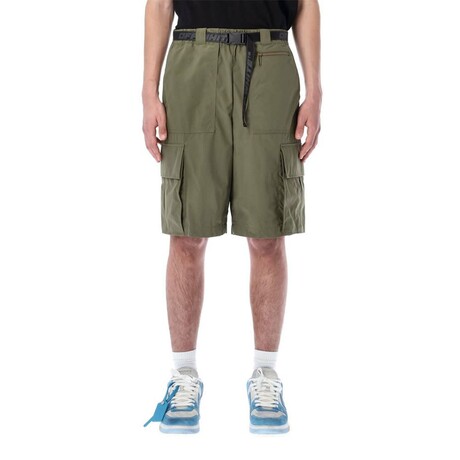 Industrial-Belt Cargo Shorts // Green (XXS)